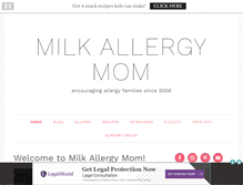 Tablet Screenshot of milkallergymom.com